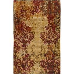 Hand knotted College Tan Wool Rug (2 X 3)