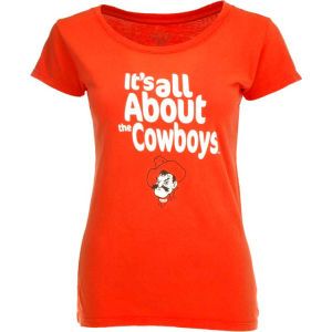 Oklahoma State Cowboys Blue 84 NCAA Womens All About Scoop T Shirt