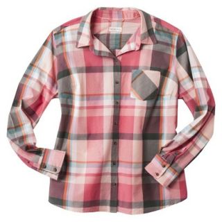 Merona Womens Plus Size Long Sleeve Button Down Shirt   Extra Pink 3