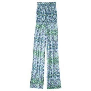 Mossimo Supply Co. Juniors Strapless Knit Jumpsuit   Blue Print S(3 5)