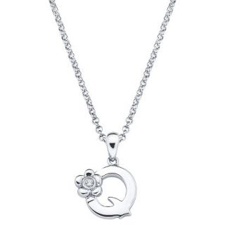 Little Diva Sterling Silver Diamond Accent Initial Q Pendant Necklace   Silver