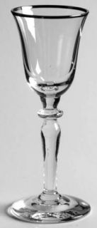 Reizart Nimbus Cordial Glass   Stem #933, Platinum Trim On Bowl