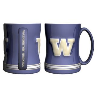 Boelter Brands NCAA 2 Pack Washington Huskies Sculpted Relief Style Coffee Mug  