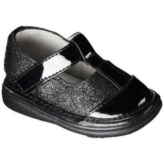 Girls Wee Squeak Sparkle T Strap Mary Jane Shoes   Black 11
