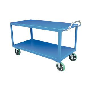 Vestil Ergo Handle Cart   2 Shelves, 4,000 Lb. Capacity, 48 Inch L x 24 Inch W,