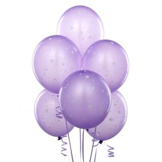 Lavender with Stars Matte Balloons
