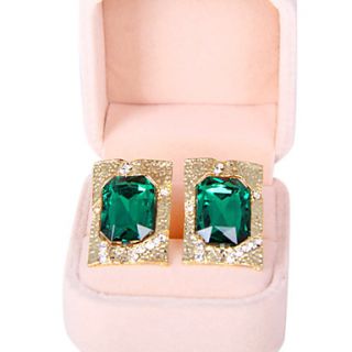 European and American retro pop Phnom Penh Diamond Emerald Earring E853