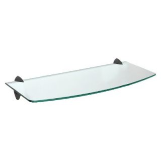 Wall Shelf Convex Clear Glass Shelf With Black Ara Supports   31.5