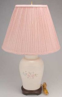 Pfaltzgraff Tea Rose Lamp Electric W/Shade 26, Fine China Dinnerware   Stonewar
