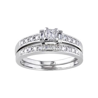 CT. T.W. Diamond Sterling Silver Bridal Ring Set, White, Womens