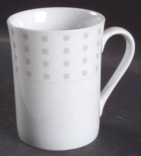 Studio Nova Avenue Taupe Mug, Fine China Dinnerware   Taupe Or White Checks