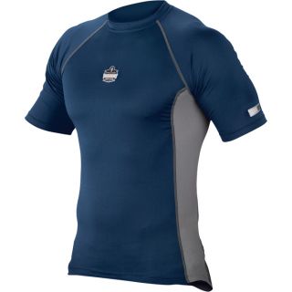 Ergodyne CORE Performance Work Wear Short Sleeve T Shirt   Navy, Medium, Model