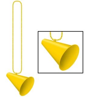 Beads with Megaphone Medallion   Yellow