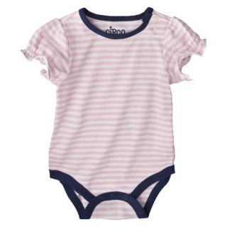 Circo Newborn Infant Girls Short sleeve Striped Bodysuit   Pink 0 3 M