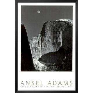 Art   Moon and Half Dome Framed Print