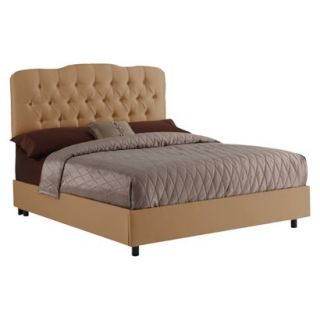 Skyline Queen Bed Skyline Furniture Barcelona Upholstered Bed   Khaki