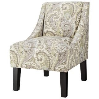 Skyline Accent Chair Upholstered Chair Hudson Swoop Chair   Green Paisley