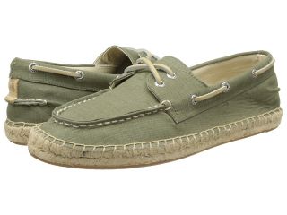 Sperry Top Sider Espadrille 2 Eye Canvas Mens Lace Up Moc Toe Shoes (Olive)