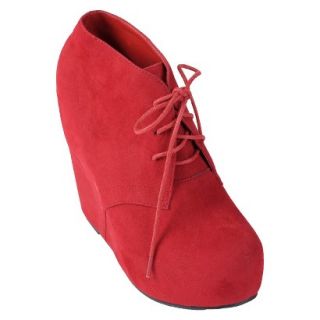 Hailey Jeans Co Womens Lace up Wedge Bootie Red  8
