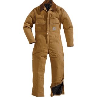 Carhartt Duck Arctic Quilt Lined Coverall   Brown, 36 Chest, Regular Style,