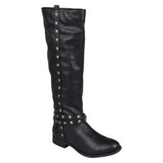 Womens Bamboo By Journee Studded Round Toe Boots   Black 7.5