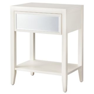 Accent Table Threshold Accent Table with Mirrored Drawer   Cream