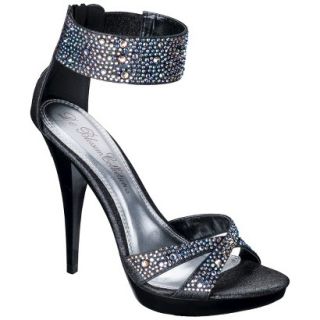 Womens De Blossom Silvia Ankle Strap High Heel Sandal   Black 10
