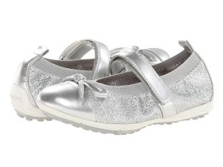 Geox Kids Jr Piuma Ballerine Glitter Girls Shoes (Silver)