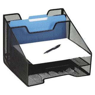 Rolodex Mesh Combination Sorter with Five Sections   Black