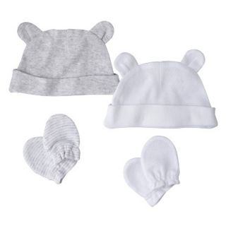 Circo Newborn Hat and Sock Set   Grey/White 0 6 M