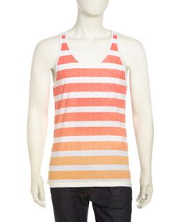 Ombre Striped Jersey Tank Top, Tomato