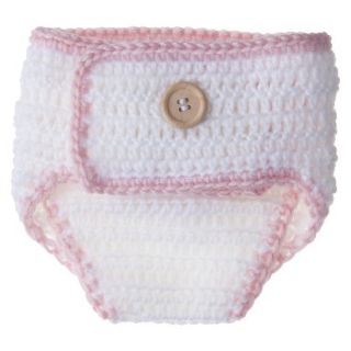 Sodorable Infant Girls Reusable Diaper Cover   White/Light Pink
