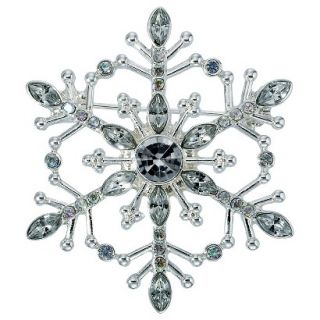 Lonna & Lilly Silver Snowflake Pin   Silver/Clear Stone