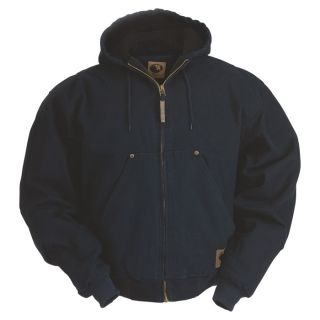 Berne Original Washed Hooded Jacket   Quilt Lined, Navy, XL Tall, Model HJ375