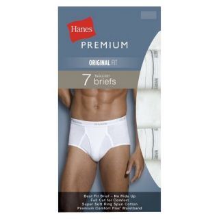 Hanes Premium Mens 7pk Classic Briefs   White   L