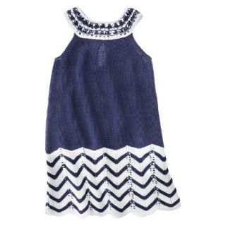Infant Toddler Girls Sleeveless Knit Dress   Navy 3T