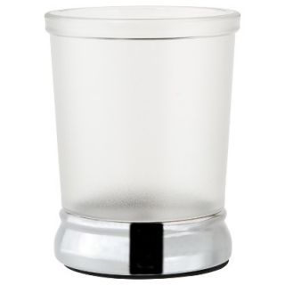 InterDesign Gina Chrome Ribbed Frost Tumbler   Clear