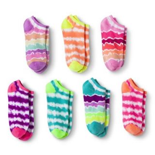 Xhilaration Girls 7 Pack Printed Sock   Assorted 3 10
