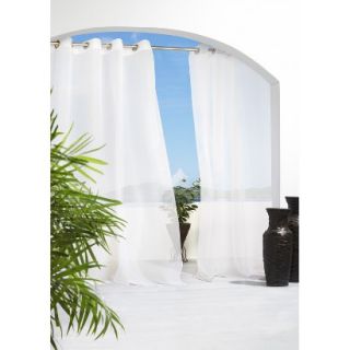 Outdoor Decor Escape Solid Indoor/Outdoor Grommet Top Window Sheer   White