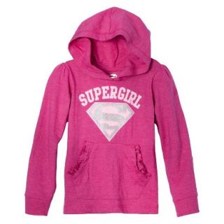 Supergirl Infant Toddler Girls Long Sleeve Hooded Tee   Pink 18 M