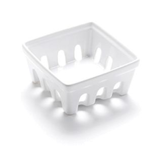 American Metalcraft 3 7/8 Square Berry Basket   White Ceramic