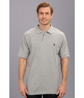 U.S. Polo Assn Solid Cotton Pique Polo with Big Pony Mens Short Sleeve Knit (Gray)