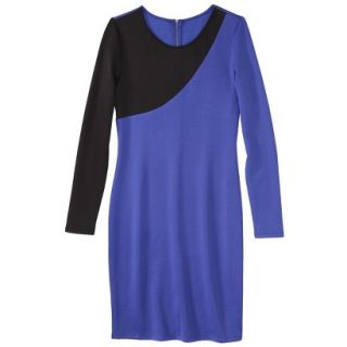 Mossimo Womens Asymmetrical Colorblock Scuba Dress   Blue/Black XL