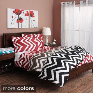 Chevron 300 Thread Count Cotton Sateen Duvet Cover Set