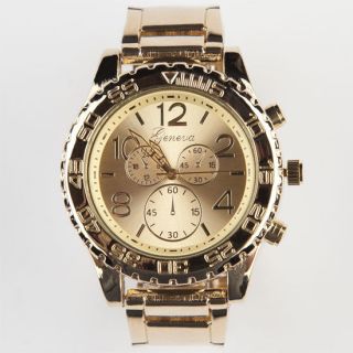 Metal Oversized Face Watch Gold One Size For Women 235936621