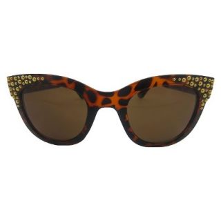 Womens Chunky Sunglasses with Grommets   Tortoise