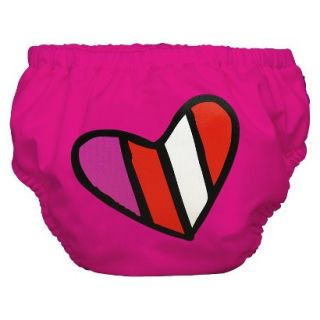 Charlie Banana Reusable Swim Diaper Size XL   Red Heart on Hot Pink