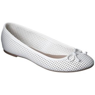 Womens Merona Madeline Ballet Flat   Perforated White 5.5