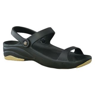 USADawgs Black / Tan Premium Womens 3 Strap Sandal   10