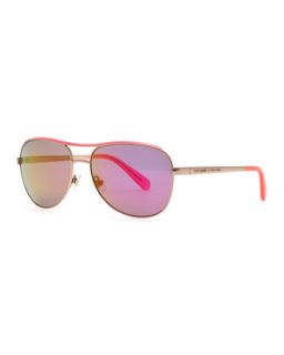dusty aviator sunglasses, rose gold/pink   kate spade new york